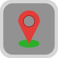 Starred Location Flat Round Corner Icon vector