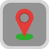 Starred Location Flat Round Corner Icon vector