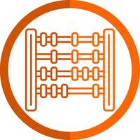 Abacus Line Orange Circle Icon vector