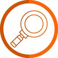 Magnifying Glass Line Orange Circle Icon vector