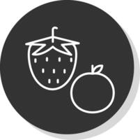 Fruta línea gris circulo icono vector