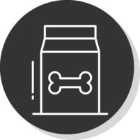 Pet Food Line Grey Circle Icon vector