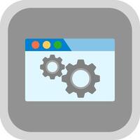 Browser Setting Flat Round Corner Icon vector