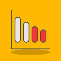 Bar Chart Filled Shadow Icon vector