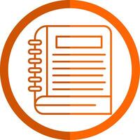 Notebook Line Orange Circle Icon vector