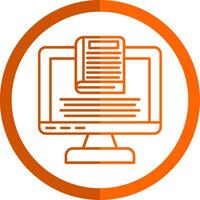 Note Book Line Orange Circle Icon vector