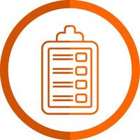 Task Line Orange Circle Icon vector