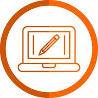 Edit Line Orange Circle Icon vector