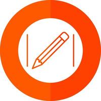 Pencil Glyph Red Circle Icon vector