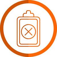 Wrong Line Orange Circle Icon vector