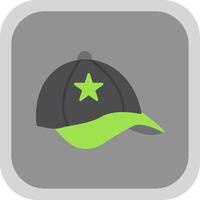 Cap Flat Round Corner Icon vector