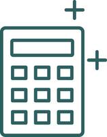 Calculator Line Gradient Round Corner Icon vector