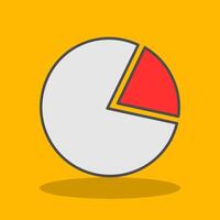 Pie Chart Filled Shadow Icon vector