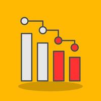 Bar Chart Filled Shadow Icon vector