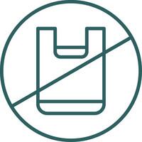No Plastic Bag Line Gradient Round Corner Icon vector