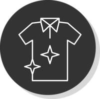 t camisa línea gris circulo icono vector