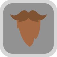 Moustache Flat Round Corner Icon vector