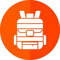 Backpack Glyph Red Circle Icon vector