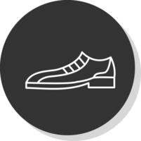 Formal Shoes Line Grey Circle Icon vector