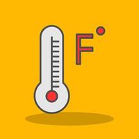 Fahrenheit Degrees Filled Shadow Icon vector