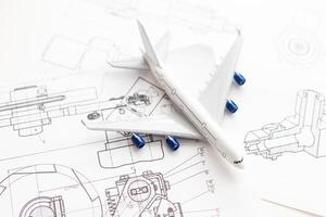 Business accessories on a background of diagrams. plane photo