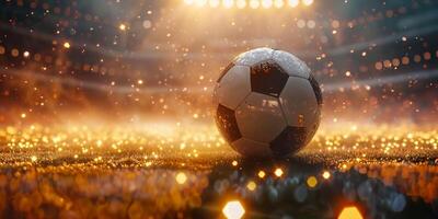 AI Generated On the stadium. abstract football or soccer backgrounds photo