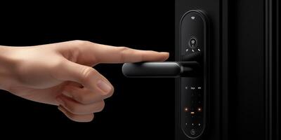 AI Generated inputing passwords on an electronic door lock photo