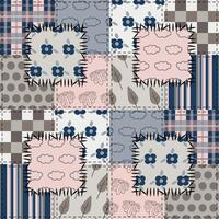 Patchwork background with different patterns vector