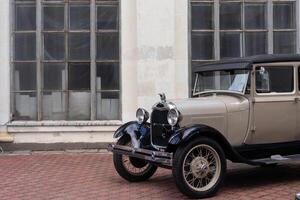 Vintage car staying at exhibition photo