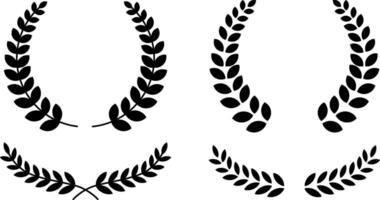 Set of Laurel wreath icons vector