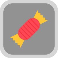 Toffee Flat Round Corner Icon vector