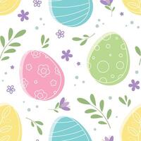 Colorful Easter eggs seamless pattern vector