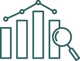 Analysics Line Gradient Round Corner Icon vector