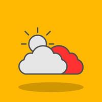 Cloudy Filled Shadow Icon vector