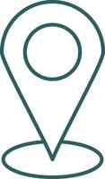 Starred Location Line Gradient Round Corner Icon vector