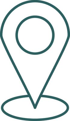 Starred Location Line Gradient Round Corner Icon