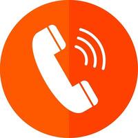 Phone Call Glyph Red Circle Icon vector