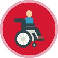Disabled Person Flat Multi Circle Icon vector