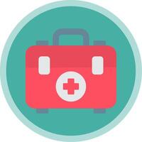 First Aid Box Flat Multi Circle Icon vector