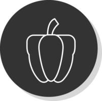 Capsicum Line Grey Circle Icon vector