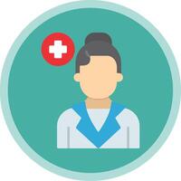 Nurse Flat Multi Circle Icon vector