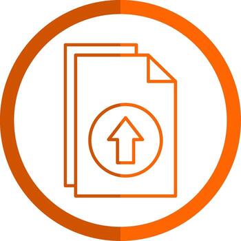 Upload Line Orange Circle Icon vector