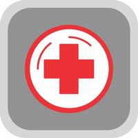 Hospital Sign Flat Round Corner Icon vector