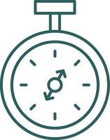 Pocket Watch Line Gradient Round Corner Icon vector