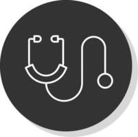 Stethoscope Line Grey Circle Icon vector