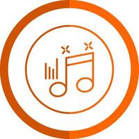 Musical Note Line Orange Circle Icon vector