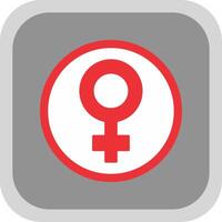 Female symbol Flat Round Corner Icon vector