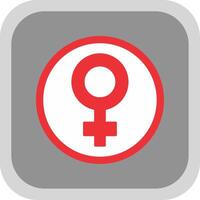 Female symbol Flat Round Corner Icon vector