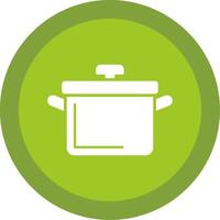 Cooking Pot Glyph Multi Circle Icon vector