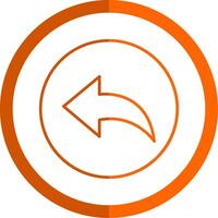 Previous Line Orange Circle Icon vector